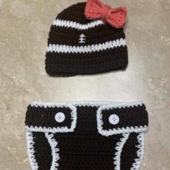 Newborn-3 month Football Outfit W/Bow