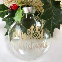 My 1st Christmas Etched Glass Christmas Ornament