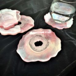 Beautiful Geode-Inspired Pink Coasters