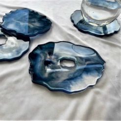 Beautiful Geode-Inspired Blue Coasters