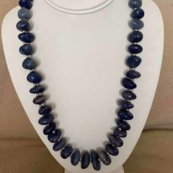 Graduated lapis and pewter spacers