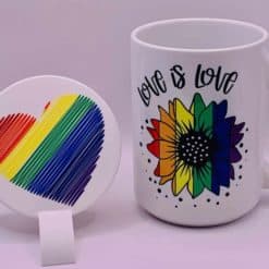 Love Is Love mug and coaster set