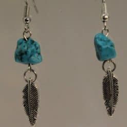 Turquois & Feather Dangles